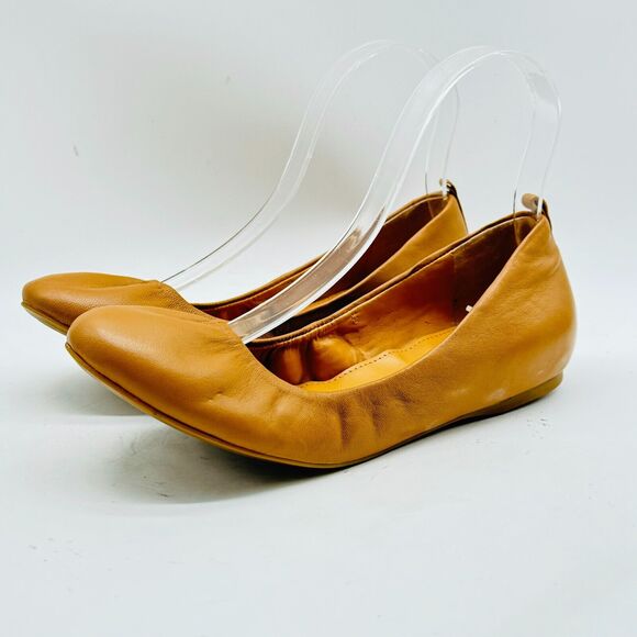 J Crew Ballet Flats Womens 7 Nude Brown Leather Cece Casual Slip On Shoes Core - Picture 3 of 11
